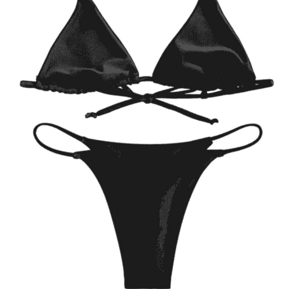Black cheeky/thong bikini set